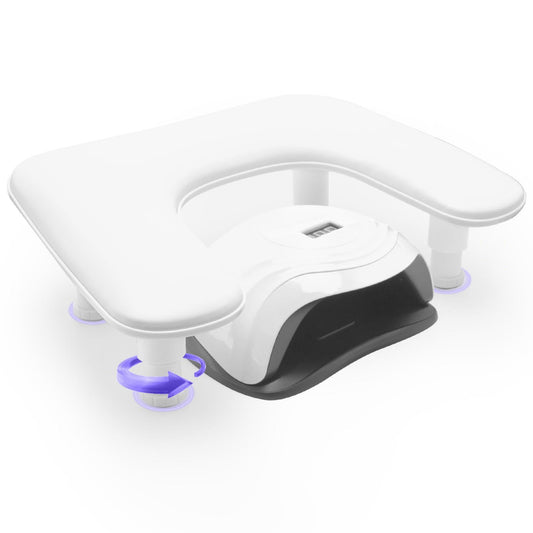 Diesisa Nail Arm Rest, Hand Rest for Nails with Height Adjustment, Soft PU Leather U-Shaped Manicure Armrest, Nail Cushion with Detachable Legs, Non-Slip Hand Rest Pillow for Nail Tech (White)