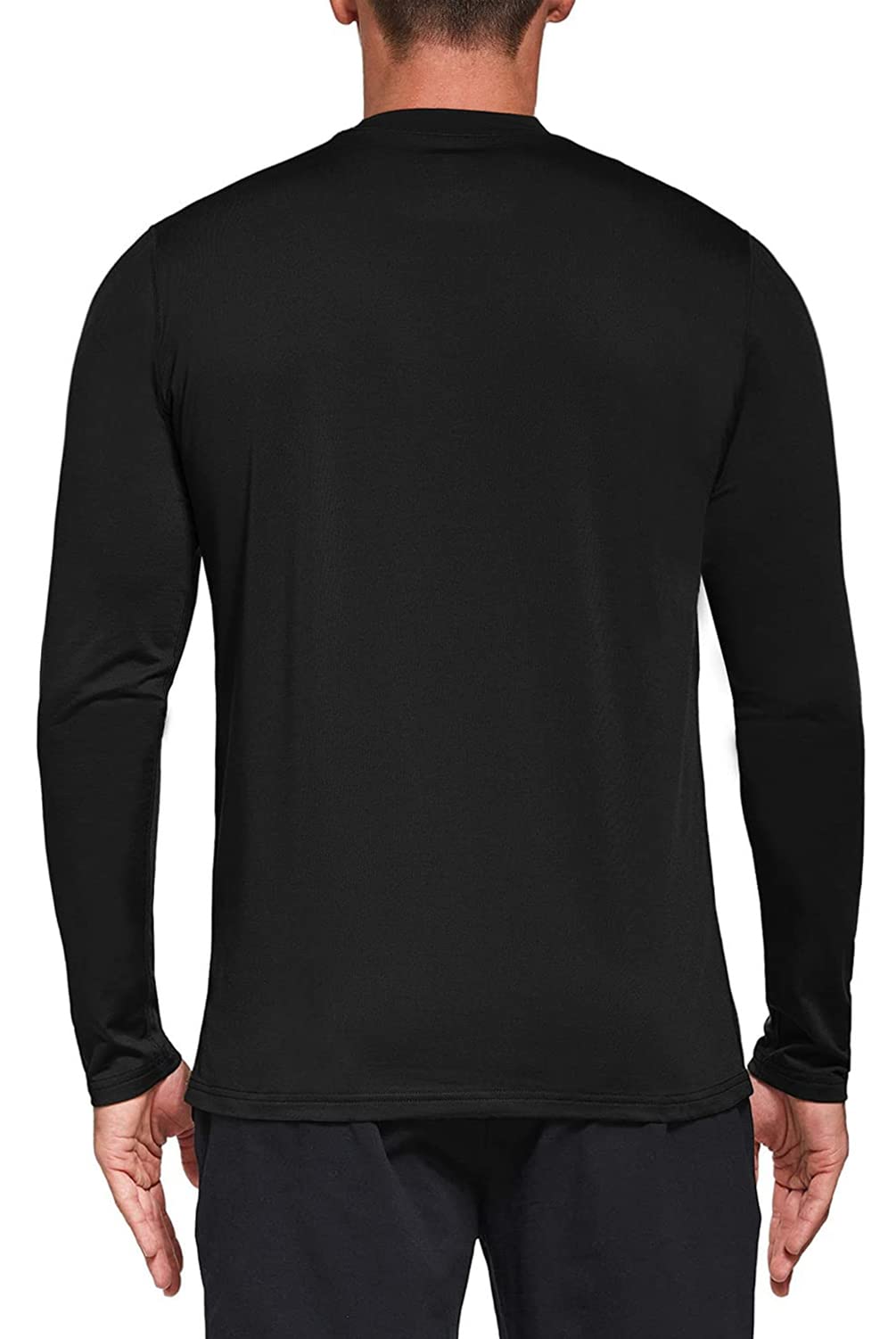 Long Sleeve Workout Shirts for Men - Dry Fit Long Sleeve T-Shirts Moisture Wicking Running Fitness Sports Athletic Crew Tee Tops Black/Navy/Red-3P05-XL