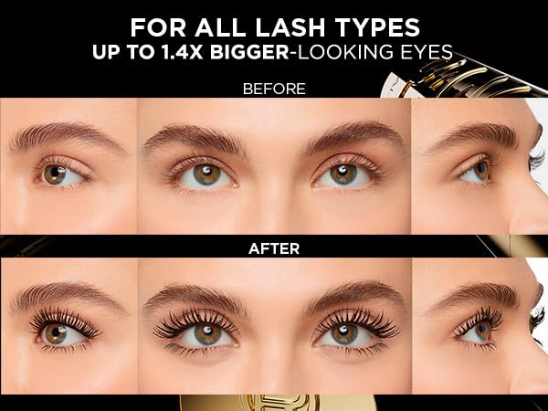 L'Oreal Paris Volumising Mascara, For Intense Volume and a Fanned Out Effect, 1.4x Bigger Looking Eyes, Clump-free Formula, Suitable for Sensitive Eyes, Volume Million Lashes Panorama