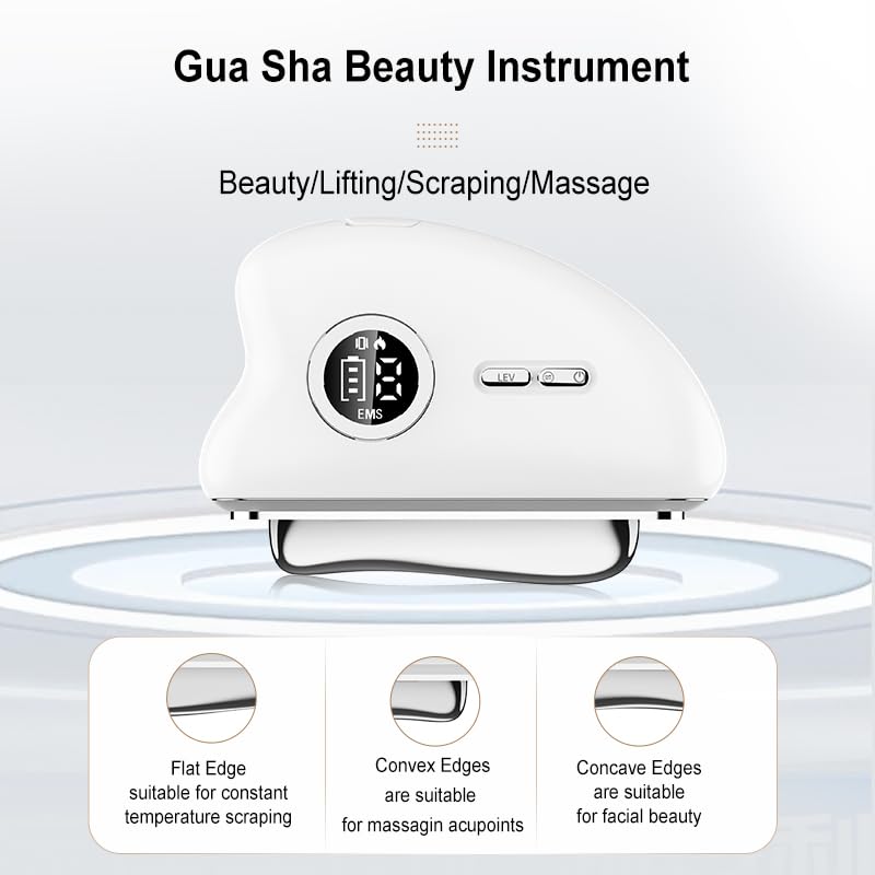 Face Device Gua Sha Electric - 2025 New, Gua Sha Tool for Face Yoga with Red Light Therapy, Facial Sculpting Device, for Skin Lift, Skin Care & Yoga, Wrinkle Smoothing and Body Massage (White)