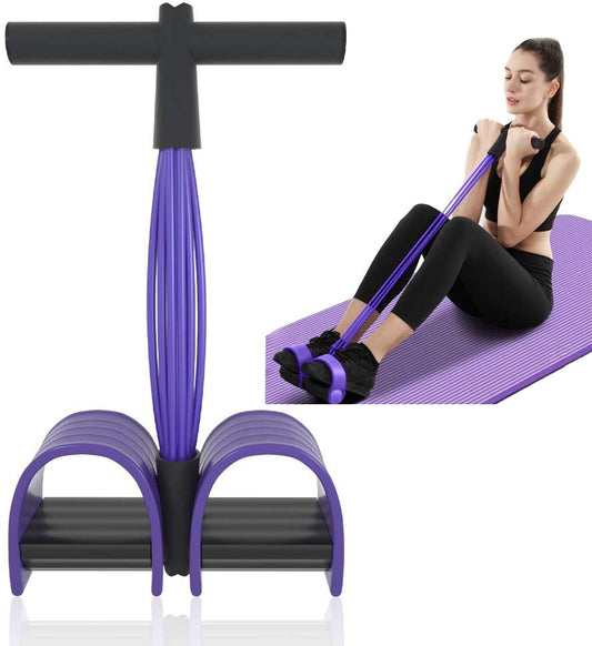 Multifunction Resistance Training 6 Tube Pedal Resistance Band Sit-up Pull Rope Fitness Pedal Exerciser Tension Rope Sport Trainer Equipment for Legs Fitness Arm Slimming Training