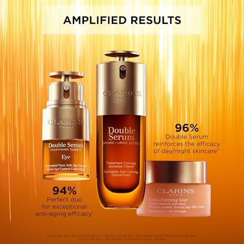 Clarins NEW Double Serum | Anti Aging Face Serum | Visibly Firms, Smoothes, Boosts Radiance, and Refines Pores | 24H Hydration | All Skin Types 30ml