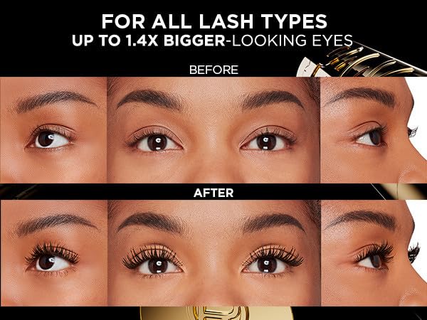 L'Oreal Paris Volumising Mascara, For Intense Volume and a Fanned Out Effect, 1.4x Bigger Looking Eyes, Clump-free Formula, Suitable for Sensitive Eyes, Volume Million Lashes Panorama