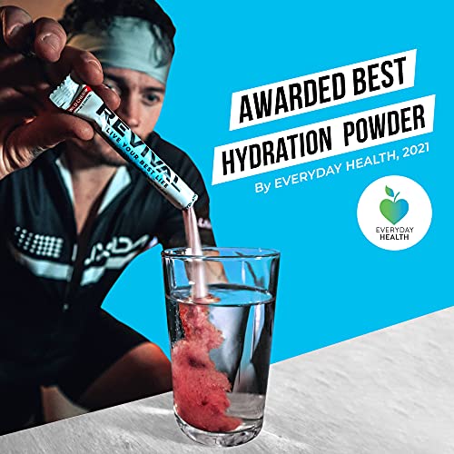 Revival Rapid Rehydration, Electrolytes Powder - High Strength Vitamin C, B1, B3, B5, B12 Supplement Sachet Drink, Effervescent Electrolyte Hydration Tablets - 6 Pack Mojito