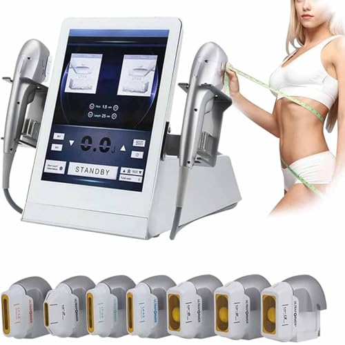 Smart HIFU Beauty Device with 7 Exchangeable Tips,Face Lifting Body Shape Treatment Machine,Collagen Booster,Targets Jawline,Wrinkles Cellulite,Home & Salon Use