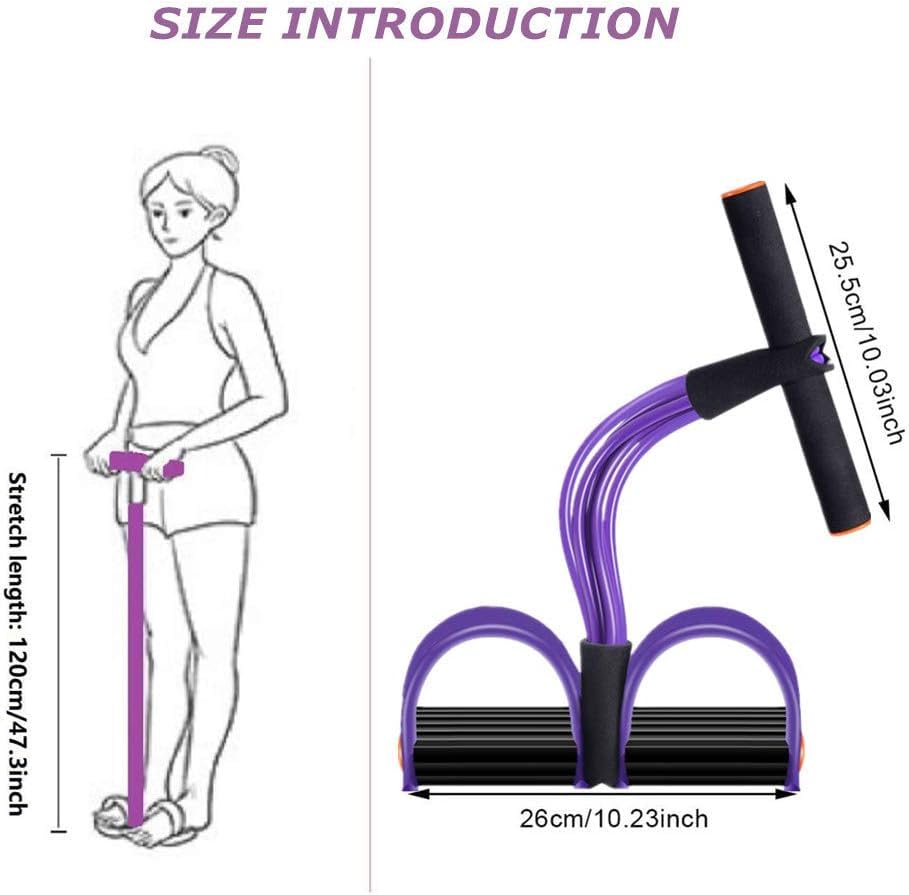 Multifunction Resistance Training 6 Tube Pedal Resistance Band Sit-up Pull Rope Fitness Pedal Exerciser Tension Rope Sport Trainer Equipment for Legs Fitness Arm Slimming Training
