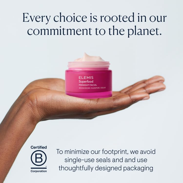 ELEMIS Superfood Midnight Facial Cream & Facial Oil, Nourishing Prebiotic Night Gel Treatment, Moisturising and Hydrating Care with Anti-Oxidant Rich Formula to Plump and Smooth Skin