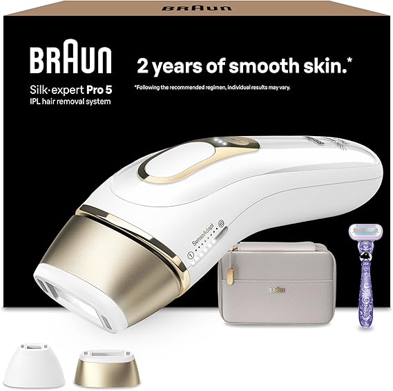 Braun IPL Silk-Expert Pro 5 – At-Home Hair Removal (White/Gold, PL5137)