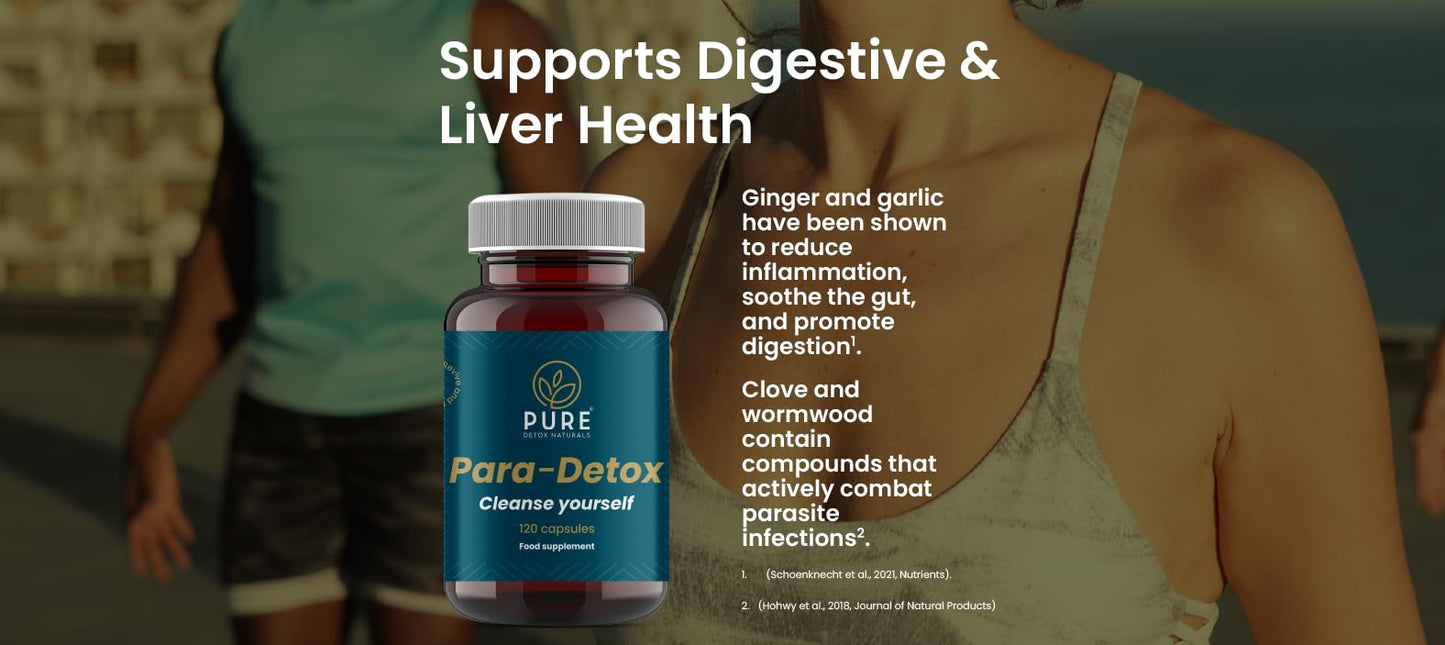 para-Detox – Natural Parasite Cleanse | Powerful Blend with NAC, Ginger Root, Clove, Wormwood, Garlic & Pumpkin Seed | Made in The UK | All-Natural, Gut Health