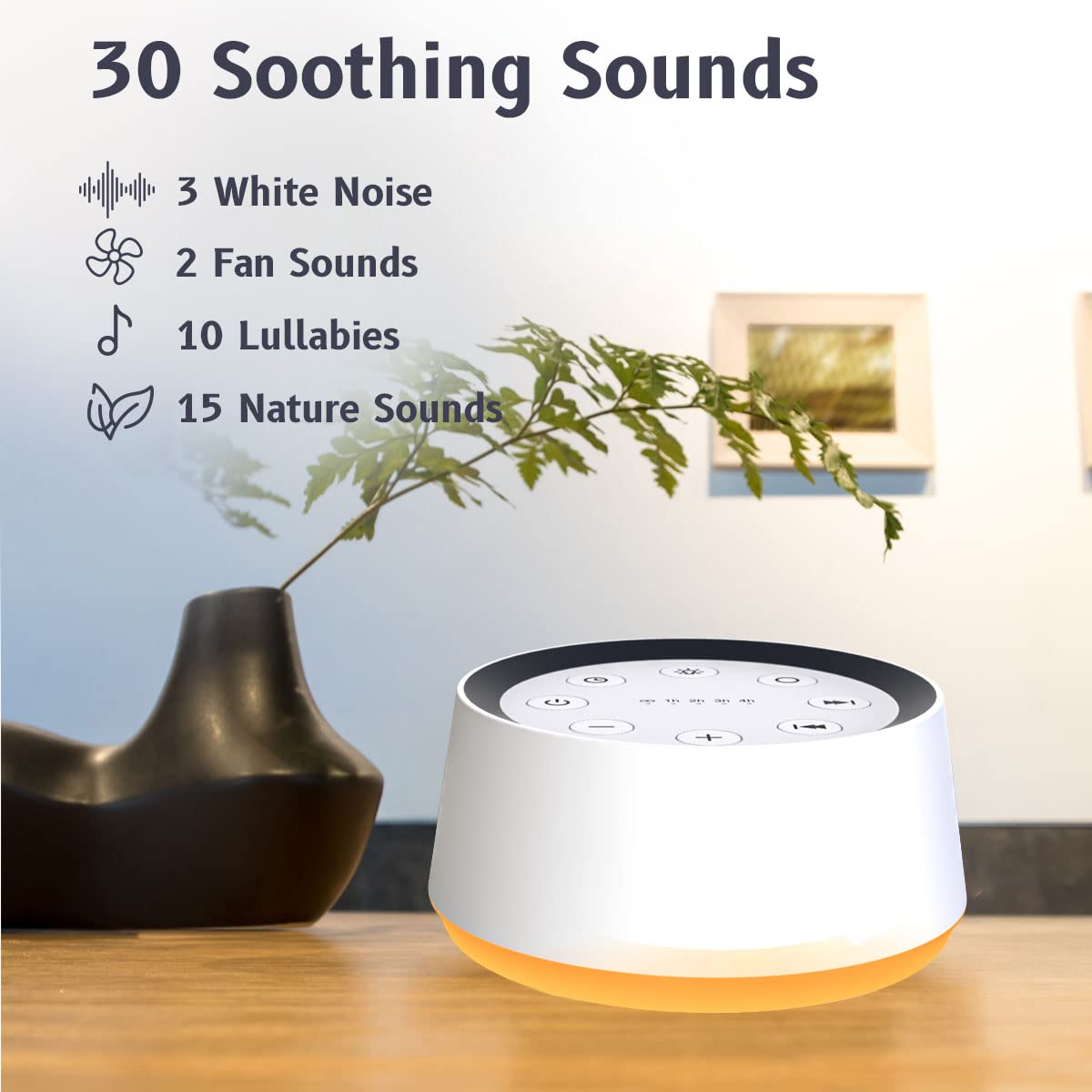 White Noise Machine Brown Noise Machine with 30 Soothing Sounds 12 Colors Night Light Sound Machine for Adults Baby Kids Sleep Machines Memory Function 36 Volume Levels 5 Timers for Home Office Travel