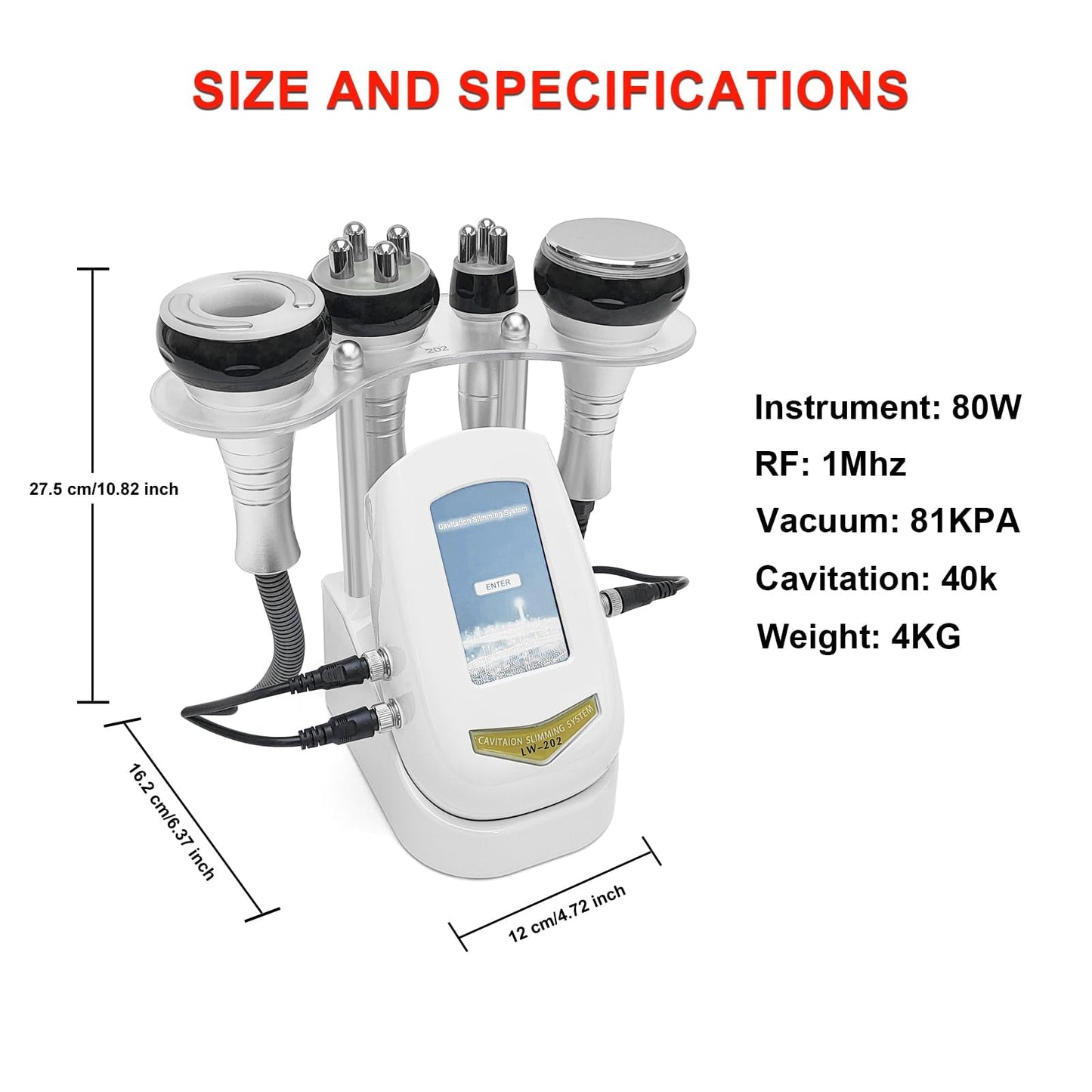 Elitzia 4 in 1 Body Shaper Beauty Machine Skin Care Tool Rf Cavitation Vacuum Multipole Device Salon Spa Equipment Home Use Massager for Arm Waist Belly ETLW202