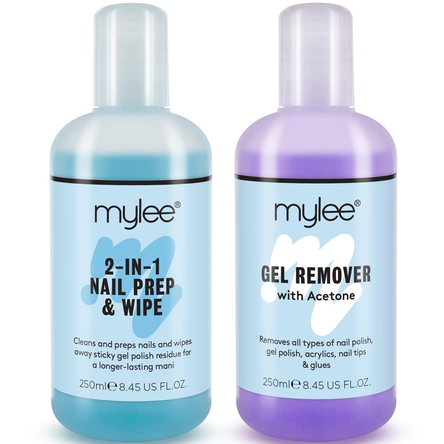 Mylee Complete Professional Gel Nail Polish LED Lamp Kit, 4x Colours, Top & Base Coat, PRO Salon Series Convex Curing® LED Lamp, Prep & Wipe, Gel Remover (Black Lamp)