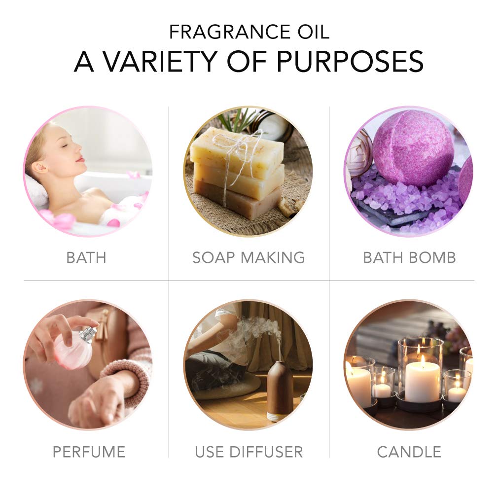 Fragrance Oils Gift Set TOP 16 Aromatherapy Premium Grade Oils Kit Fragrance Oils for Candle Making, Soap Making, Diffuser, Perfume, Bath - 10ml/Bottle