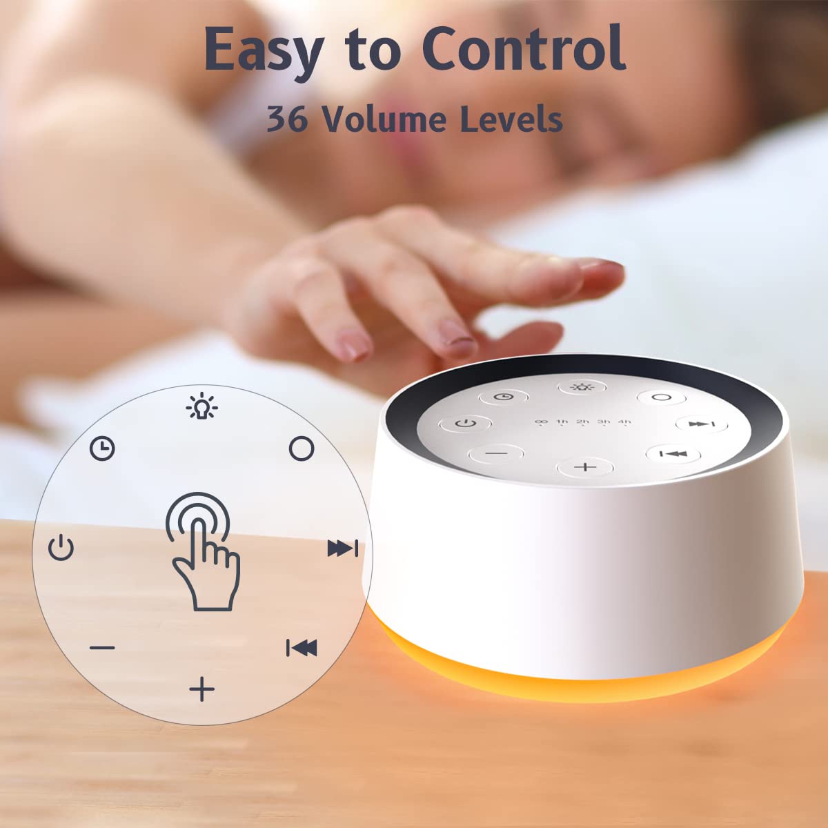White Noise Machine Brown Noise Machine with 30 Soothing Sounds 12 Colors Night Light Sound Machine for Adults Baby Kids Sleep Machines Memory Function 36 Volume Levels 5 Timers for Home Office Travel
