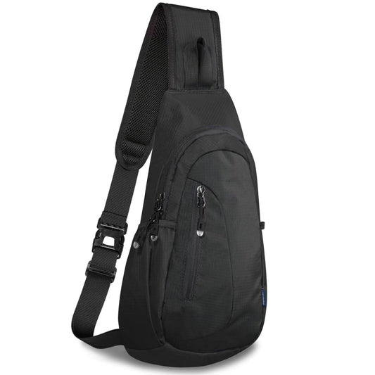 TITECOUGO Small Sling Bag Lightweight Crossbody Bag for Women Rucksack for Men Running Backpack Travel Chest Pack Shoulder Daypack for Hiking Outdoor Gym Work Sports Black/Black