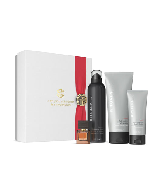 RITUALS Gift Set for Men from The Homme Collection - Shower Gel, 2-in-1 Shampoo & Body Wash, Body Lotion, Eau de Parfum – Medium