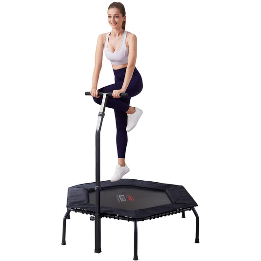 Leikefitness 50" Gym Workout Fitness Trampoline Cardio Trainer Exercise Rebounder Sports Trampoline