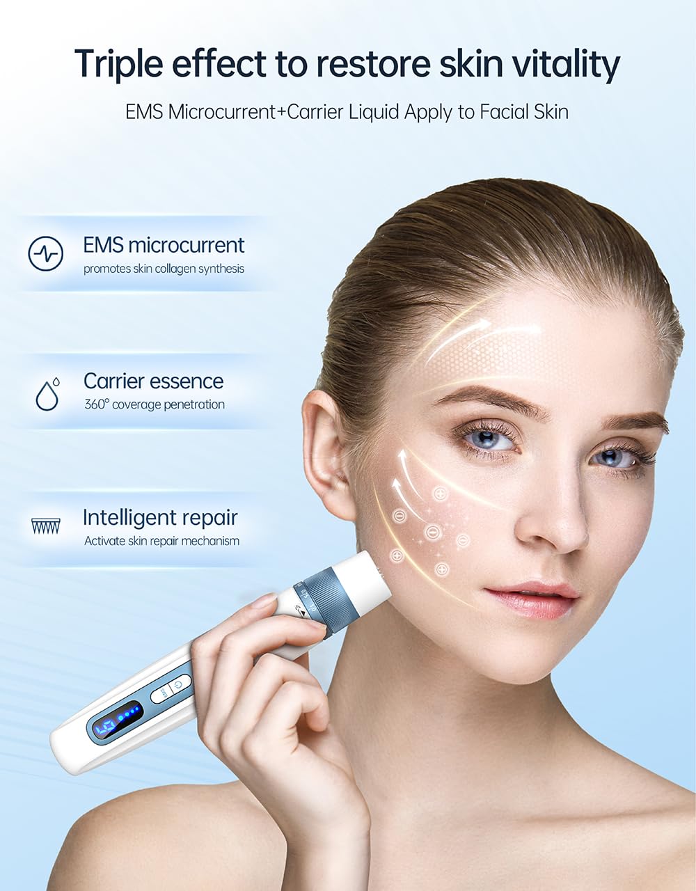 Hydra Pen H5 Microneedling Kit, Wireless Serum Applicator with EMS Microcurrent & LED Display, Skin Care Device for Wrinkle Reduction & Acne Scar Treatment, 12 Replacement Cartridges,Without Serum