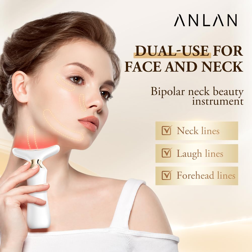 24K Gold Face Massager Lifting Device,ANLAN Face Sculpting Device with 5 Light Therapy,Facial Massager Electric Anti Aging 4 Modes 42±3°C for Neck, Jaw, Cheek,EMS Lymphatic Drainage Massager Face