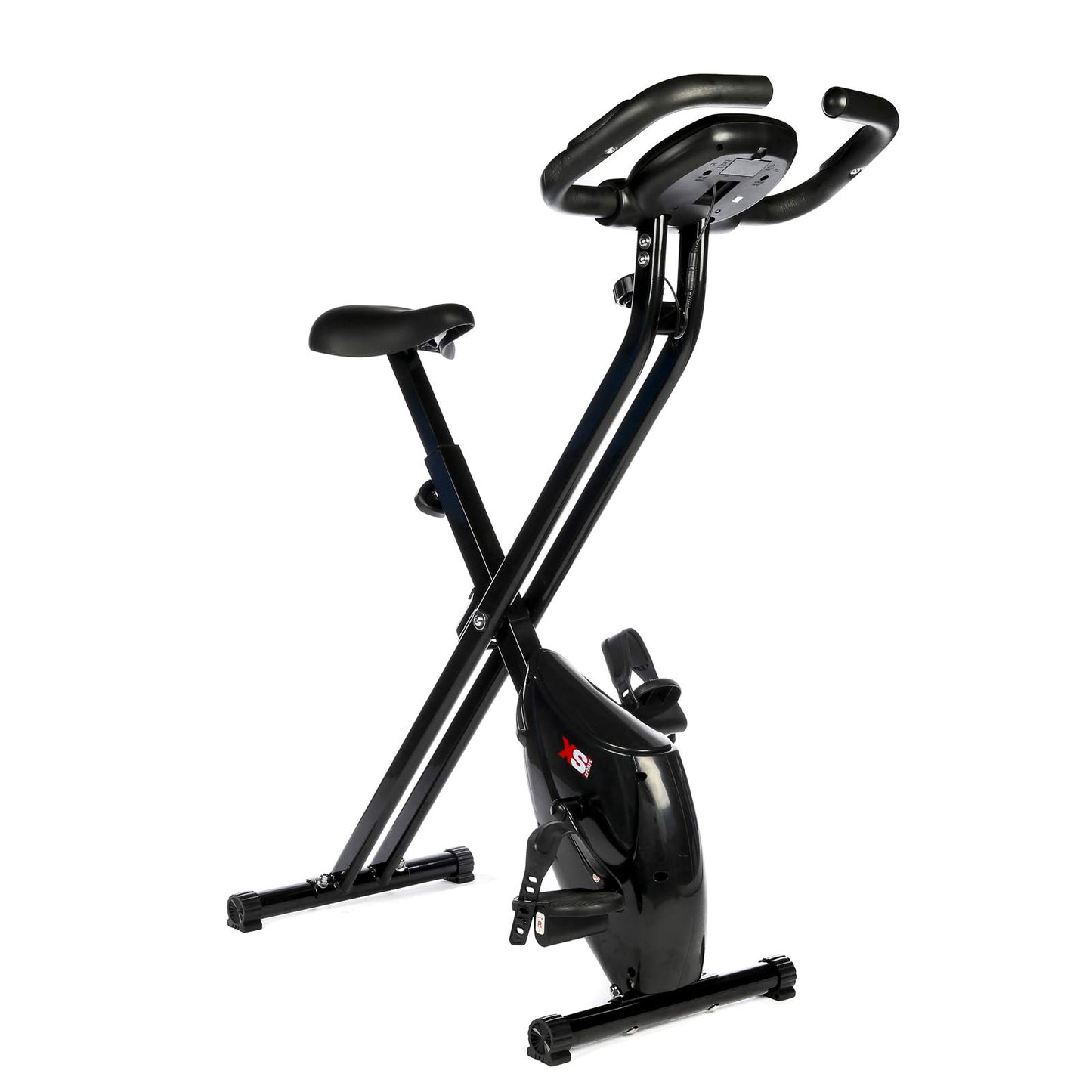 XS Sports B210 Folding Magnetic Exercise Bike - Indoor Fitness Equipment - Stationary Upright Gym Cycle and Foldable Trainer for Home Workout and Cardio