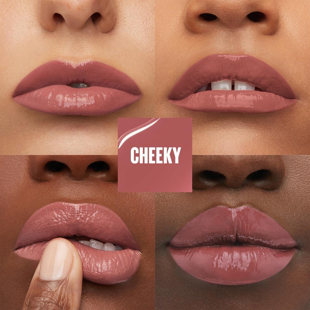 Maybelline New York Lip Colour, Smudge-free, Long Lasting up to 16h, Liquid Lipstick, Shine Finish, SuperStay Vinyl Ink, 35 Cheeky