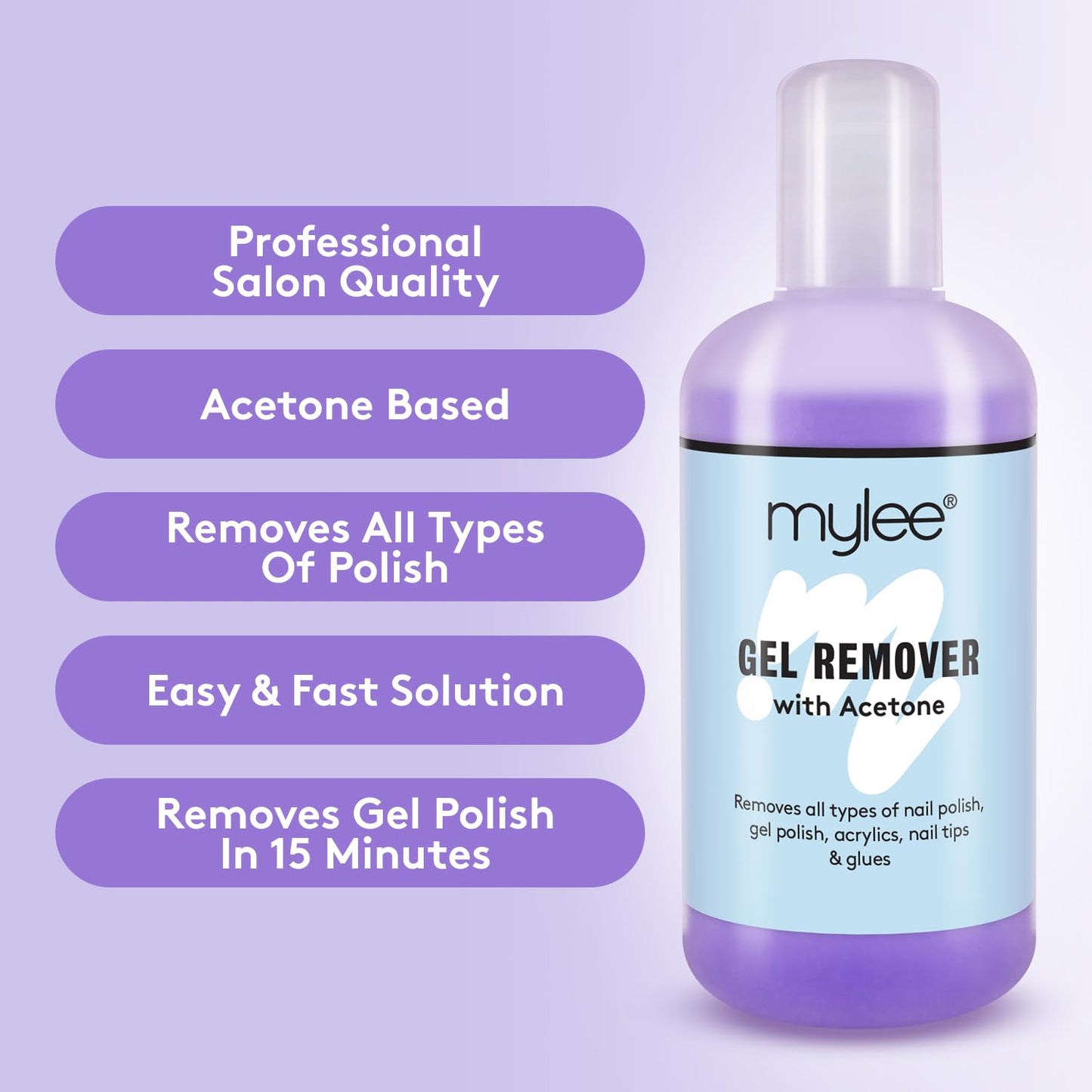 Mylee LED Gel Polish Nail Drying Lamp Kit, Compatible With All Gel Polish, Kit includes Petite LED Nail Curing Lamp, Top & Base Coat 2x10ml, Nail Prep & Polish Wipe 125ml, Gel Remover 125ml
