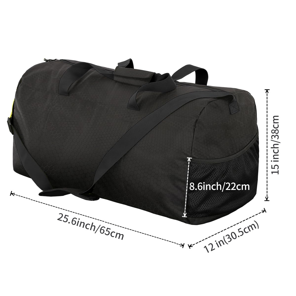 Eono 90L Foldable Travel Duffle Bag Hold All Travel Luggage Bag Holiday Bag with Multi-Pockets for Women Men (Black)
