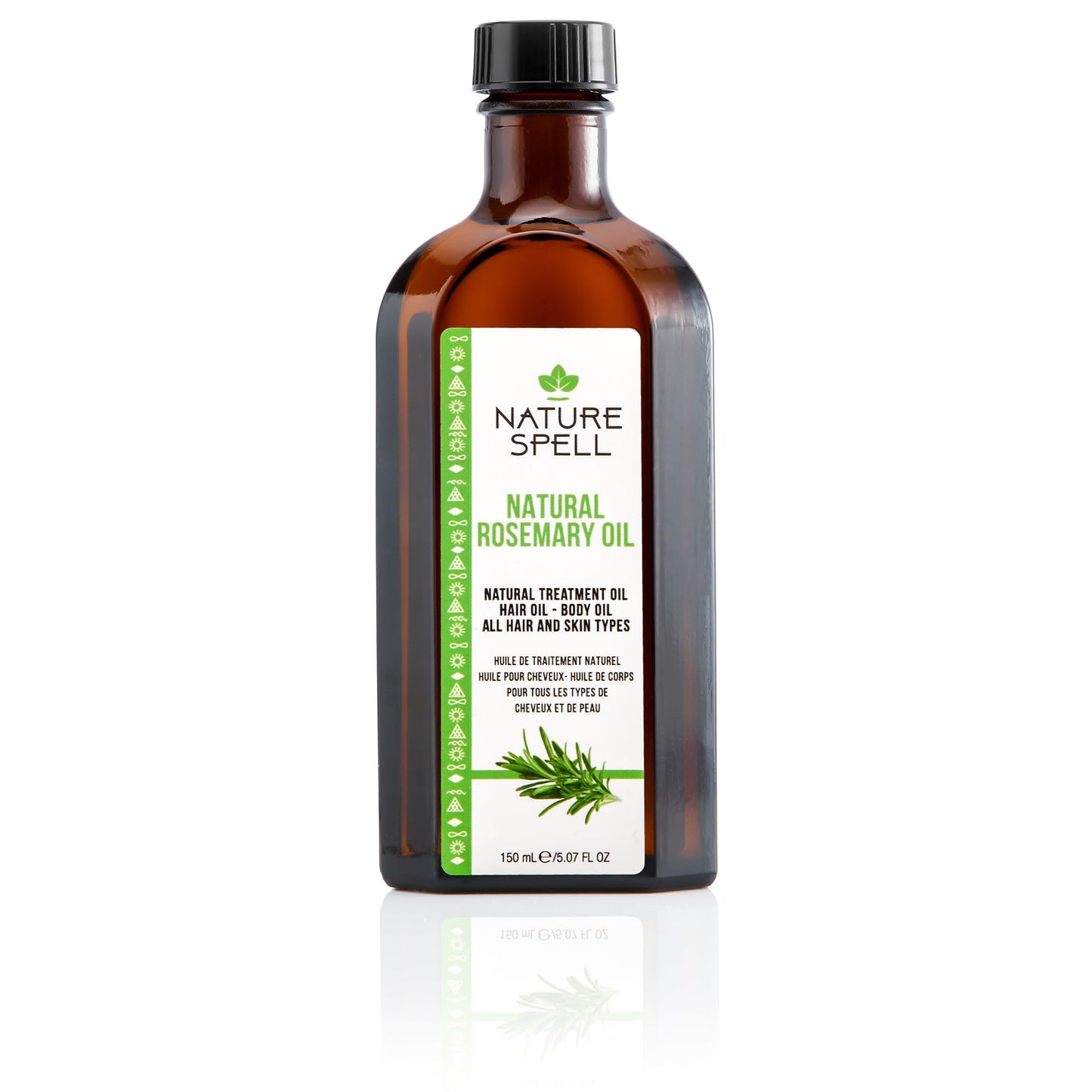 Nature Spell Rosemary Oil For Hair With Easy-Pump Oil Dispenser 150ml, Treats Dry, Damaged Hair & Targets Hair Growth, Made In The UK