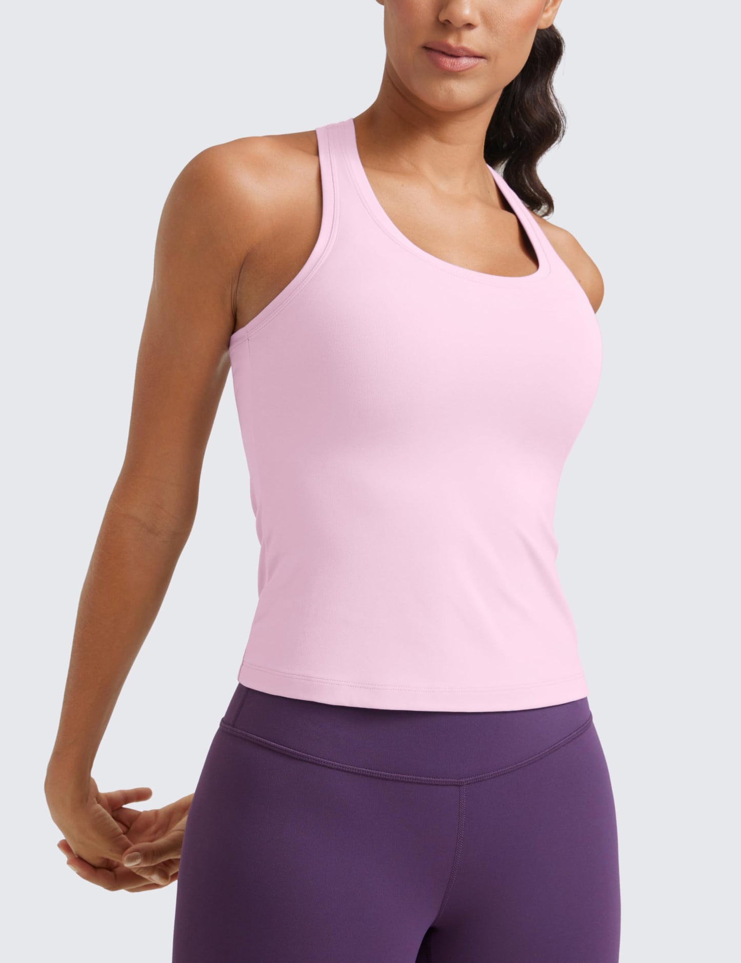 CRZ YOGA Butterluxe Racerback Gym Vest Top for Women Sleeveless Sport Tank Tops Summer Yoga Fitness Shirts Comfort Camisole Vita Pink 8