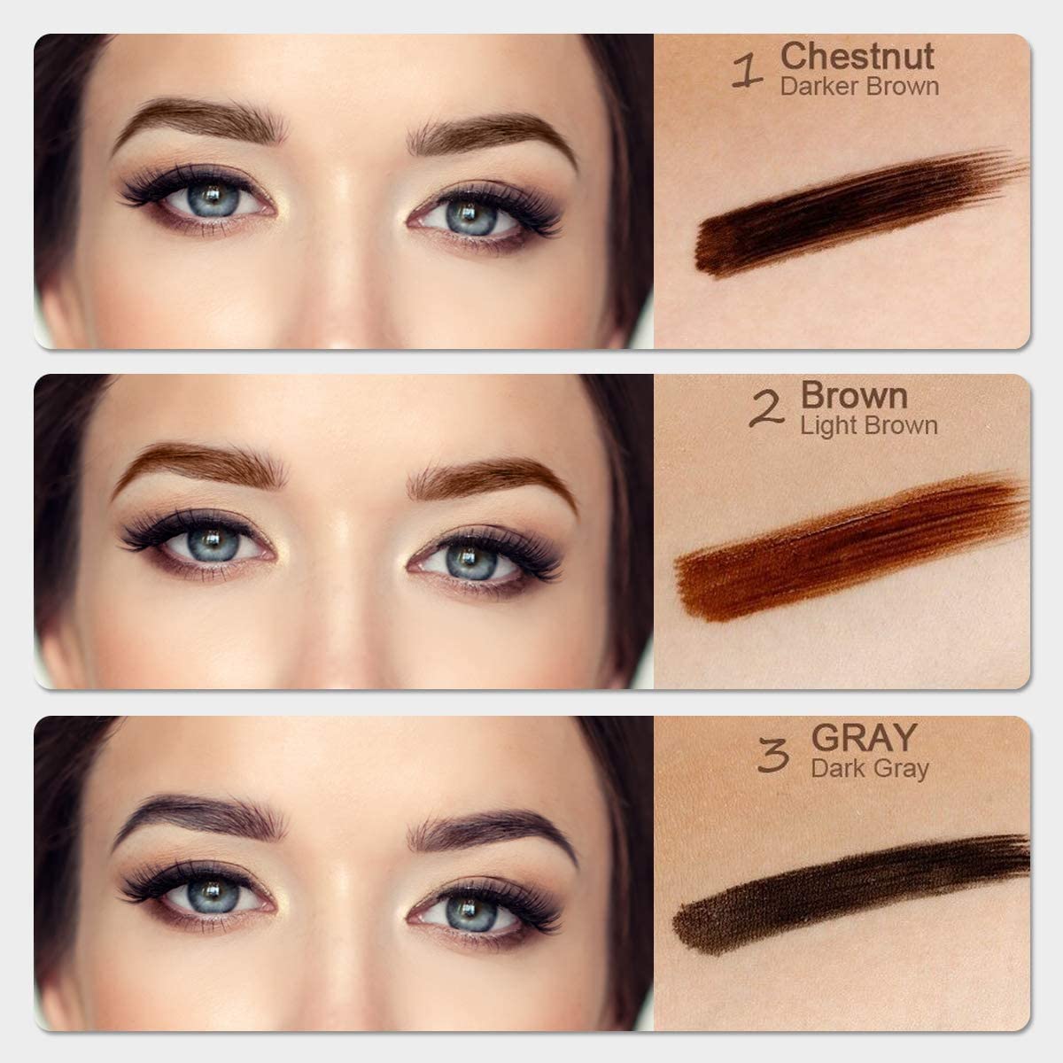 Eyebrow Pencil - Eyebrow Pen with Fork Tip Long-lasting Waterproof Eyebrow Pen and Smudgeproof Brow Pen for Naturally Defined Eyebrows(Dark Brown)