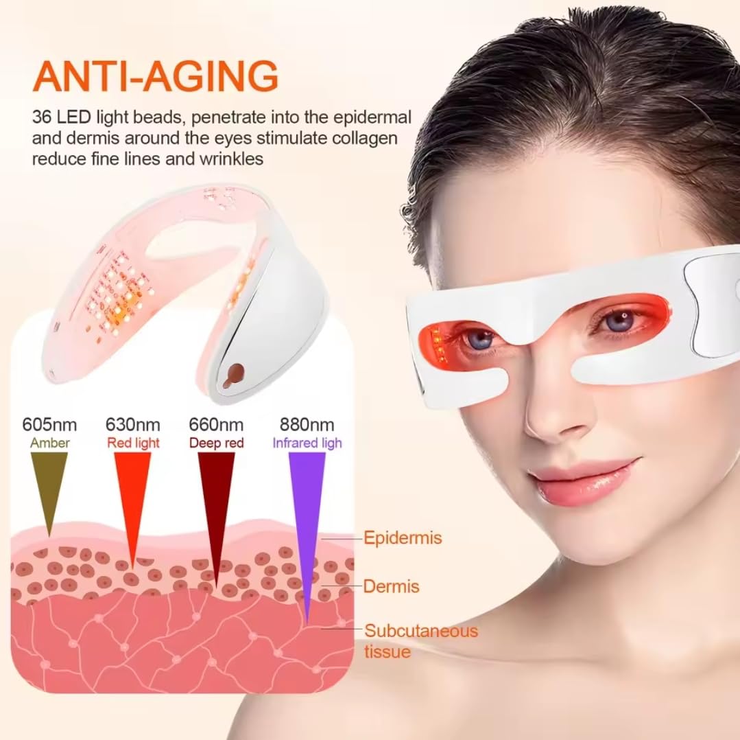 Elite Horizon LED Eye Mask, Massager with Light Therapy, 3 Modes, Anti-Ageing Treatment for Dark Circles and Eye Fatigue