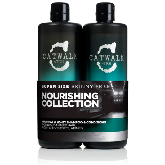 Catwalk by TIGI - Oatmeal & Honey Nourish Shampoo and Conditioner Set - Restoring Professional Haircare - Great For Dry and Damaged Hair - 2x750ml