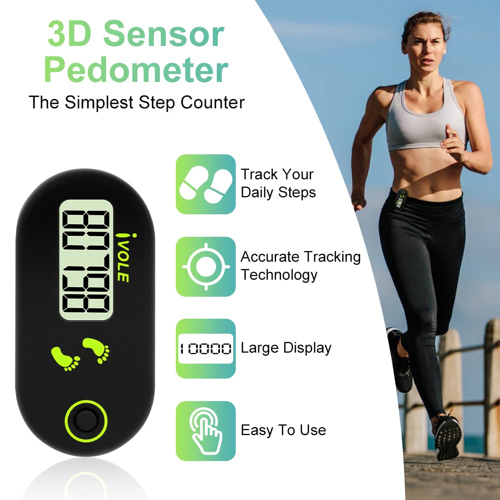 Flintronic Mini 3D Walking Pedometer – Portable Clip Tracker