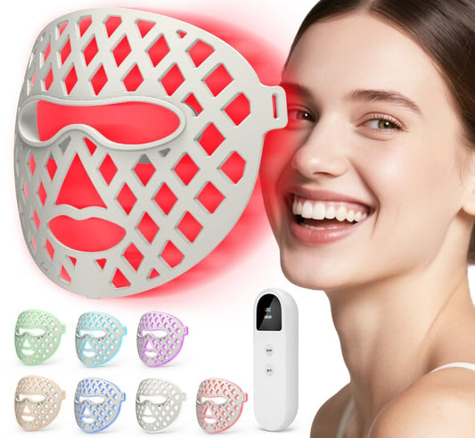 LUTDTRS LED Light Therapy Face Mask,7 Colors Light Beauty Facial Device Reusable Mask for Girl Skin Tightening Acne Treatment Anti-Aging Smooth Wrinkles Fine Lines and Skin Repair Home Skincare
