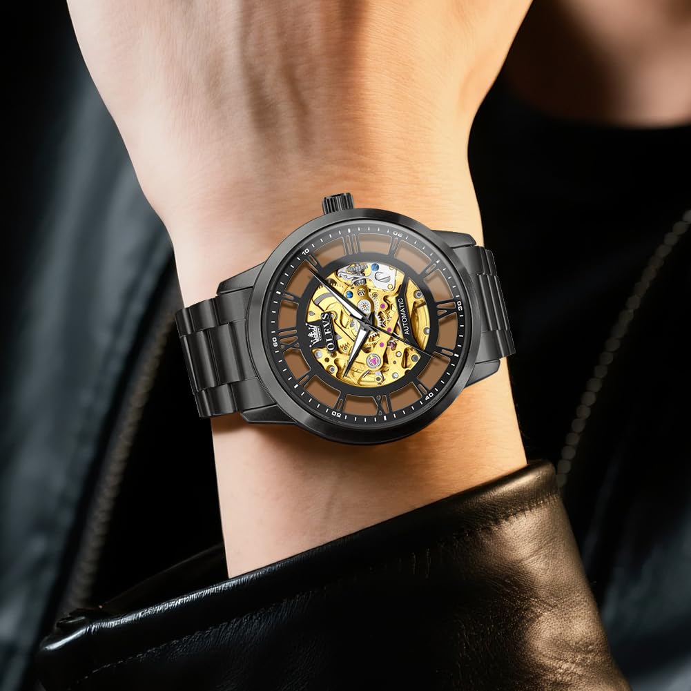 OLEVS Men’s Skeleton Automatic Mechanical Watch