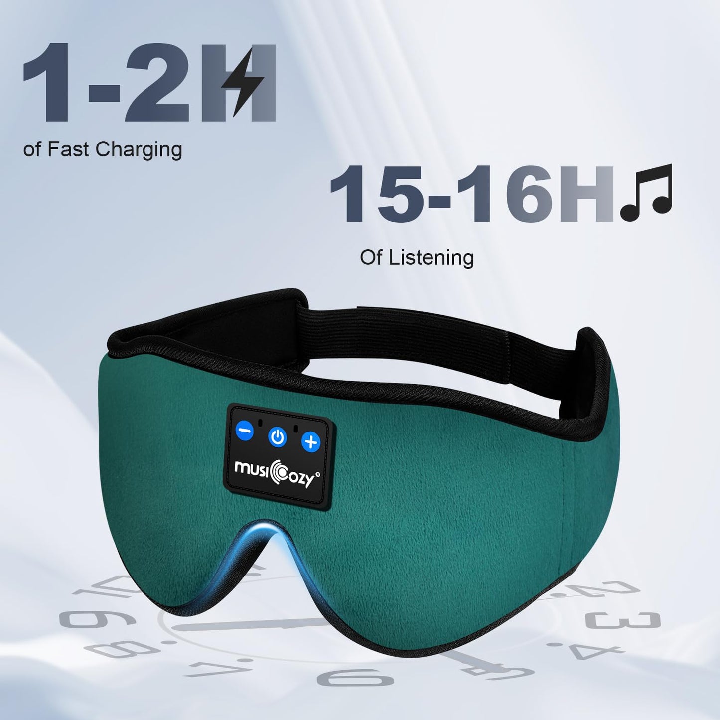 MUSICOZY Sleep Mask Headphones,Upgraded 3D Sleep Headphones Eye Mask with Headphones for Sleeping,Travel,Relax,Nap,100% Blackout Bluetooth Sleep Masks for Women & Men