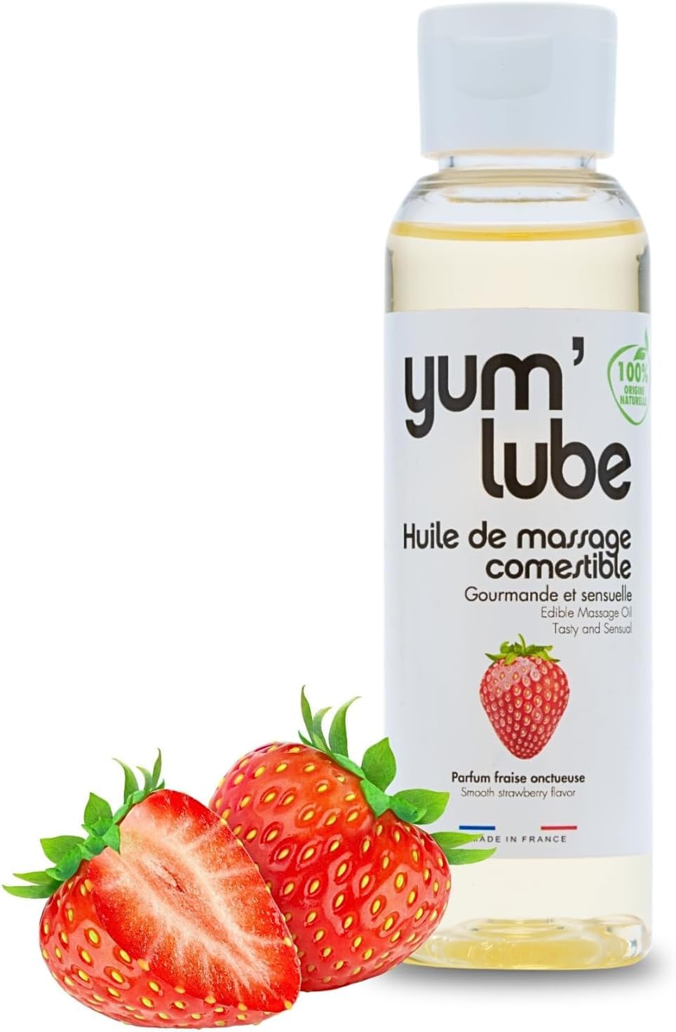 Yum'Lube | Body Oil & Massage Oil | Massage Oils for Date Night & Massage Therapy | Edible Strawberry Flavoured Sex Oil | Relaxing & Sensual Erotic Wellness for Couples | 100% Natural
