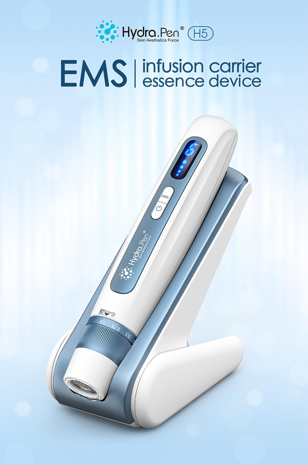 Hydra Pen H5 Microneedling Kit, Wireless Serum Applicator with EMS Microcurrent & LED Display, Skin Care Device for Wrinkle Reduction & Acne Scar Treatment, 12 Replacement Cartridges,Without Serum