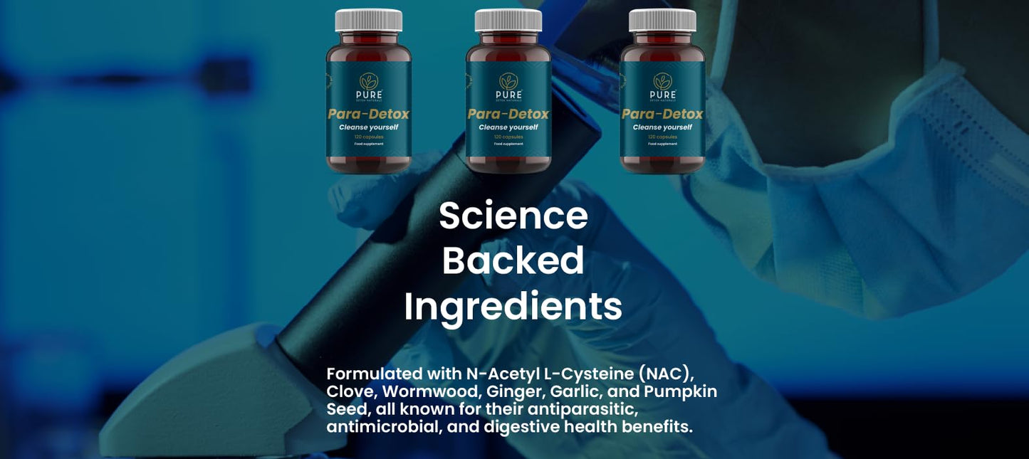 para-Detox – Natural Parasite Cleanse | Powerful Blend with NAC, Ginger Root, Clove, Wormwood, Garlic & Pumpkin Seed | Made in The UK | All-Natural, Gut Health