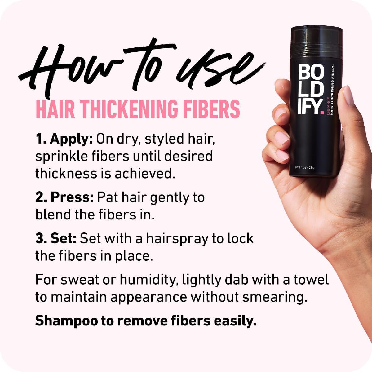 BOLDIFY Hair Fibres (28g) - Fill In Thinning and Fine Hair for an Instantly Fuller, Thicker Look - 14 Shades for Women and Men - Dark Brown