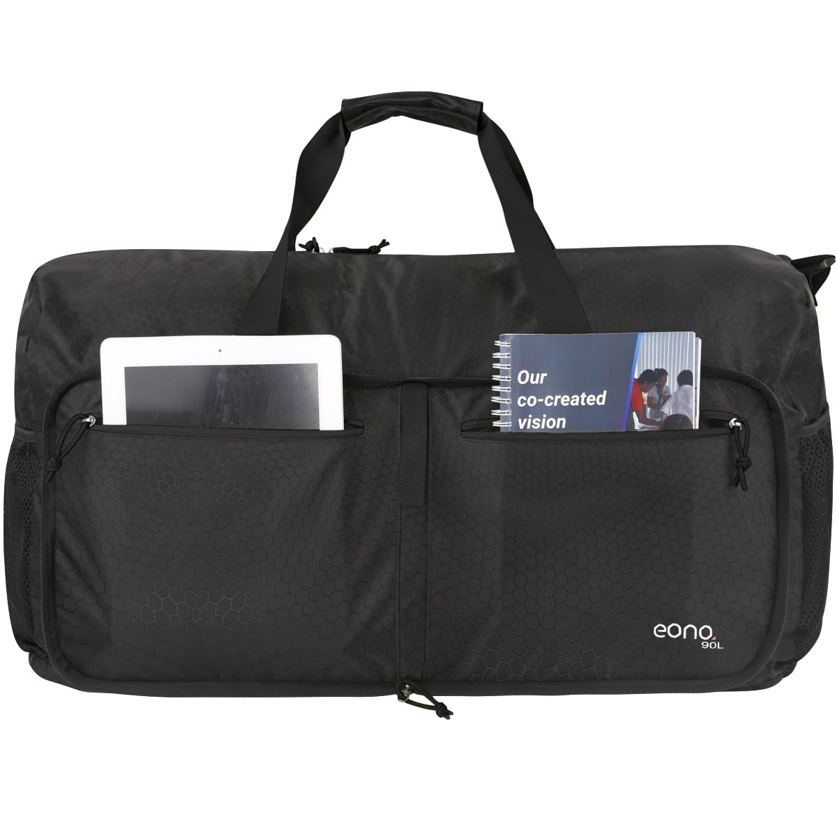 Eono 90L Foldable Travel Duffle Bag Hold All Travel Luggage Bag Holiday Bag with Multi-Pockets for Women Men (Black)