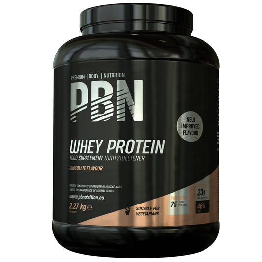 Premium Body Nutrition Whey Protein 2.27kg Chocolate, New Improved Flavour
