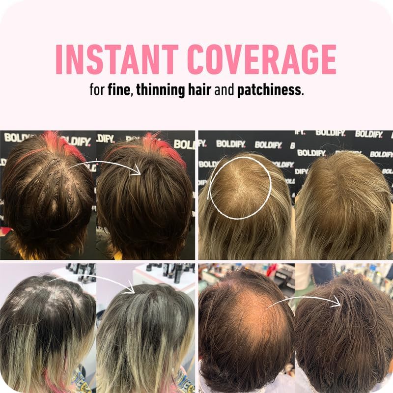 BOLDIFY Hair Fibres (28g) - Fill In Thinning and Fine Hair for an Instantly Fuller, Thicker Look - 14 Shades for Women and Men - Dark Brown
