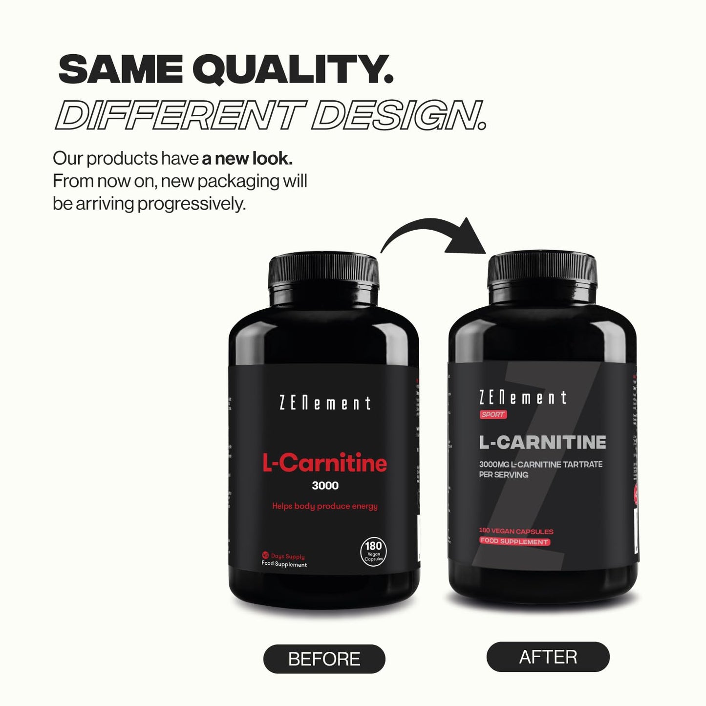 L-Carnitine 3000 mg – 180 High-Dosage Capsules – for an Active Lifestyle – Vegan Capsules, Free from Gluten, Lactose & Soy – Sports Supplement – Zenement