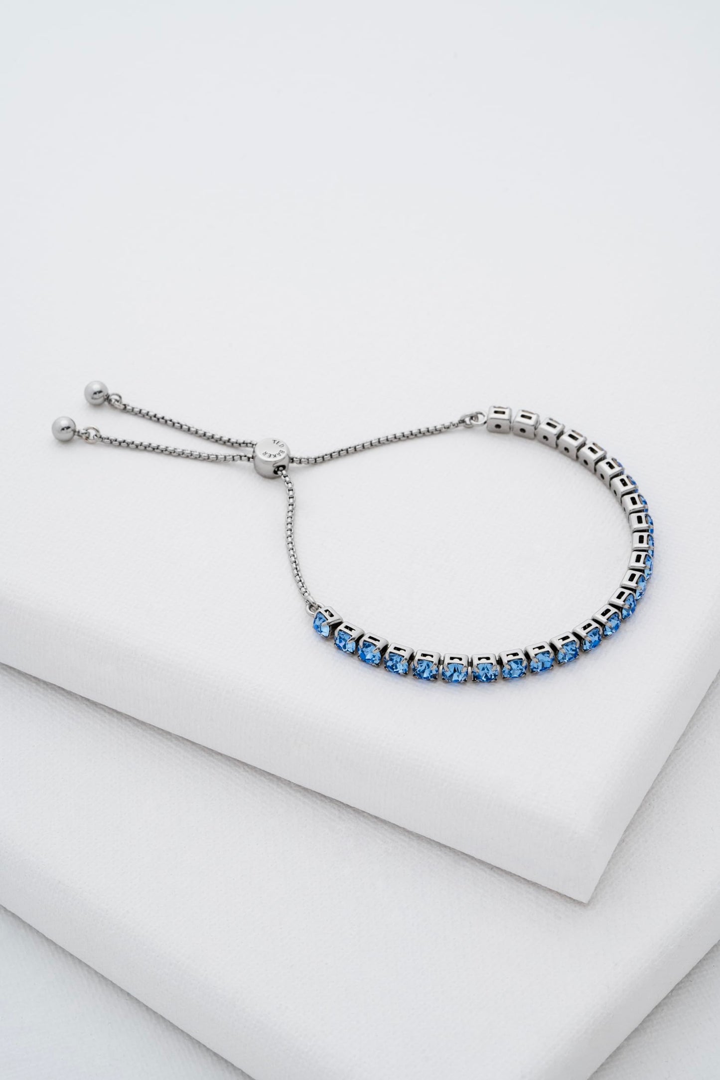 Ted Baker Melrah Icon Crystal Adjustable Tennis Bracelet For Women (Silver/Light Sapphire Crystal)