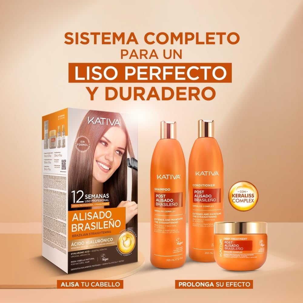Kativa Tech Kativa Post Relaxer Kit X 3 Pack (Shampoo + Conditioner X 250 Ml + 250 Deep Treatment