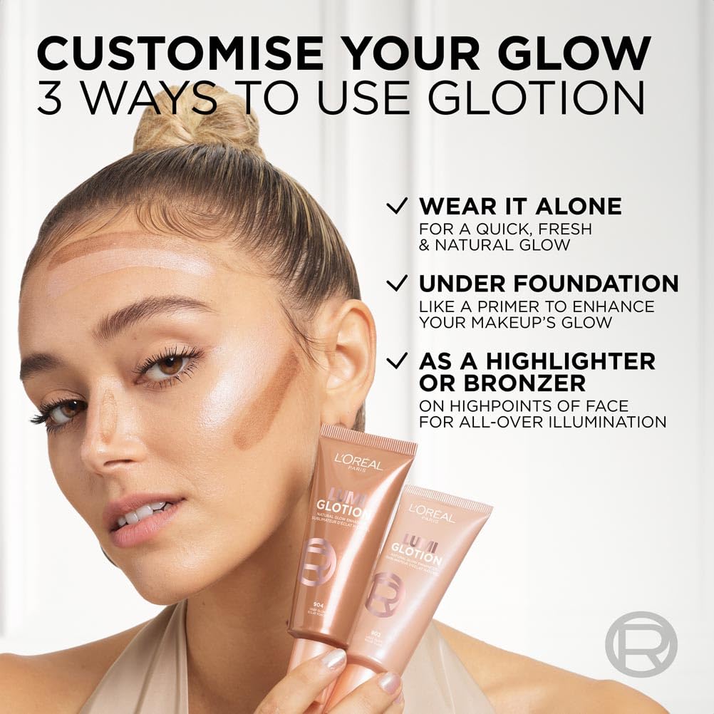 L'Oréal Paris Glow Enhancer, 24h Hydration with Shea Butter and Glycerin, Paradise Lumi Glotion, Shade 902: Light Glow, 40 ml
