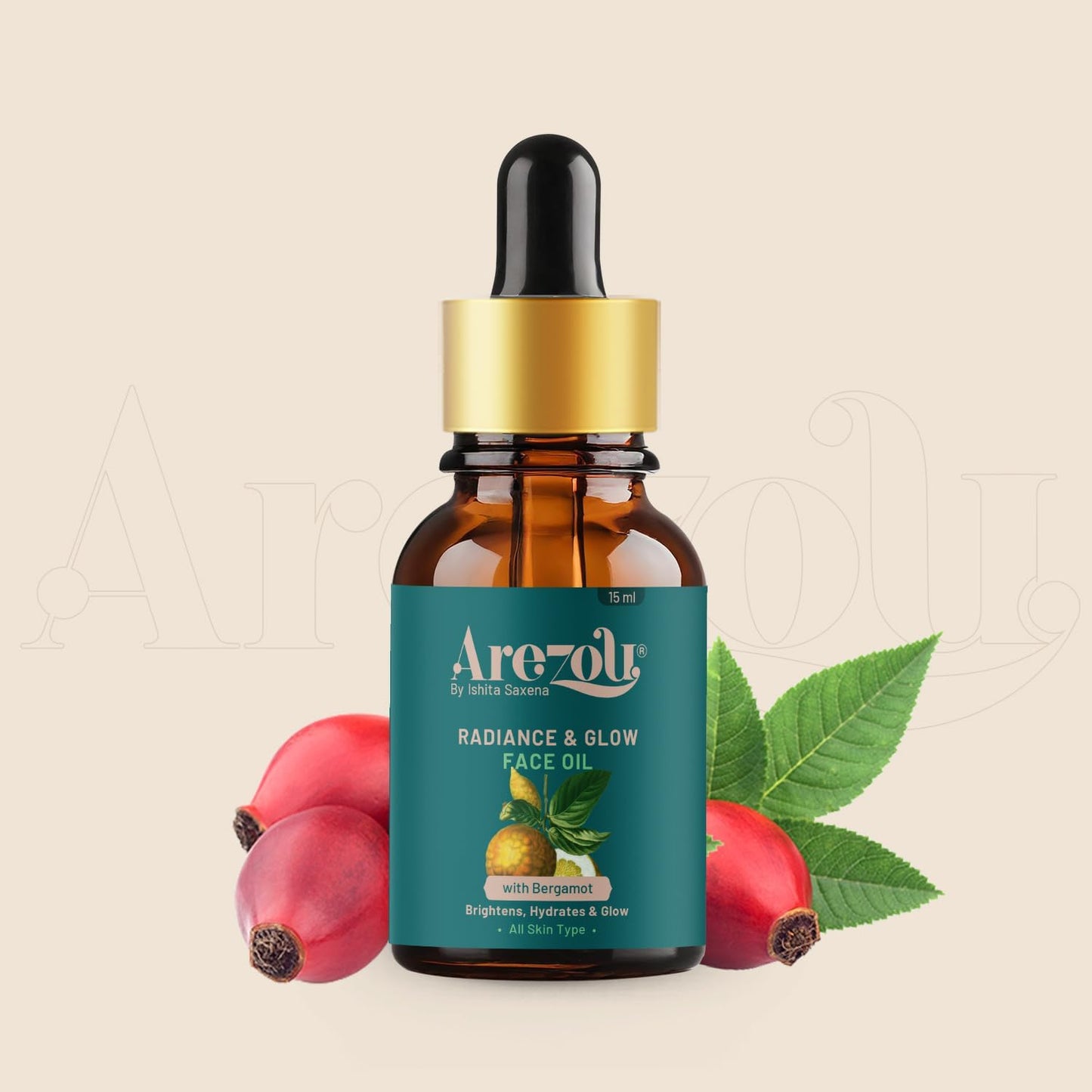 Arezou Radiance & Glow Face Oil - 15ml | Hydrating, Brightening & Lightweight | Non-Greasy, Vitamin-Rich Serum for Radiant, Smooth & Healthy Skin - All Skin Type