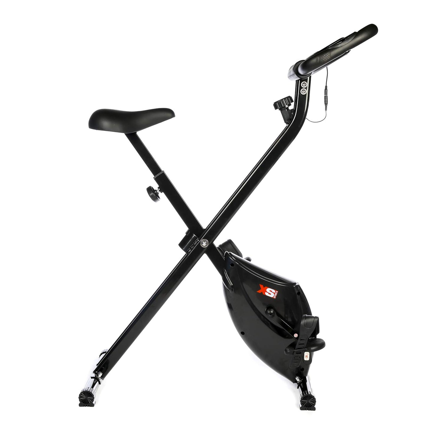 XS Sports B210 Folding Magnetic Exercise Bike - Indoor Fitness Equipment - Stationary Upright Gym Cycle and Foldable Trainer for Home Workout and Cardio