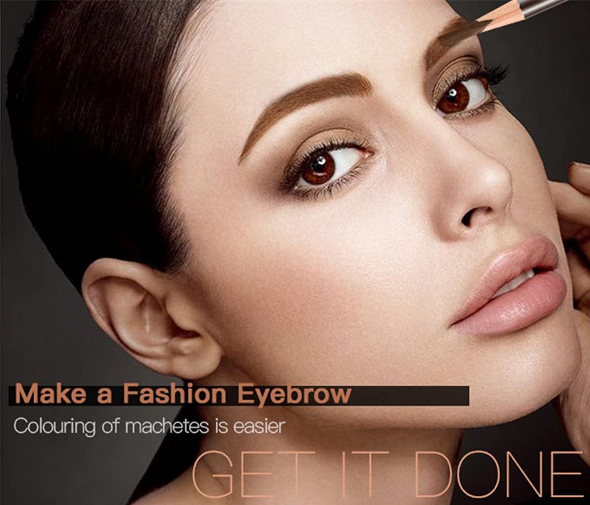 Go Ho 6 PCS Eyebrow Eye Liner Pencil Set,Easy to Color Waterproof Eyebrow Pencil,Professional Long-lasting Eyeliner Makeup Brow Tint Pen,3 Colors(Black,Light Brown,Dark Brown)